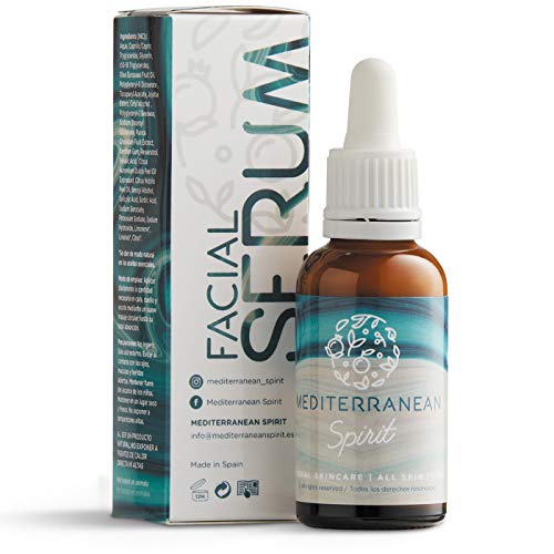 Serum Facial Antiarrugas Antimanchas Hidratante Antioxidante Vitamina C E Resveratrol Acido Ferulico Ingredientes Naturales Unisex, 30 ml por Mediterranean Spirit Cover