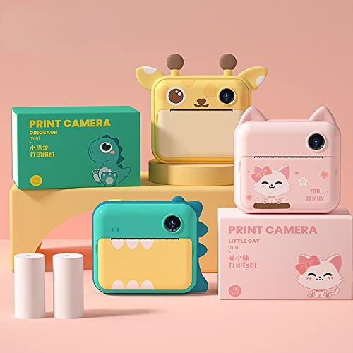 Generic Children Camera Instant Print Camera Compatible with Girls Instantane with Photo Paper Toys Camera Compatible with Birthdays