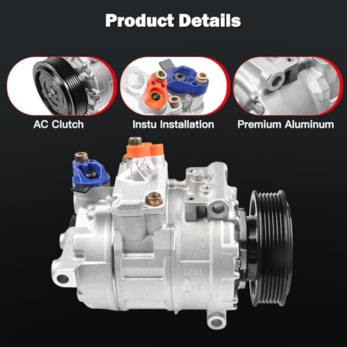 Image of Air Conditioning Compressor for Volkswagen Beetle GTI CC Passat Eos Tiguan