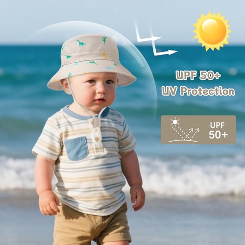 Komorebi Baby Sun Hat Breathable Kids Bucket Hat with UV Protection Wide Brim Toddle Sun Hat for Boy Girl Cute2