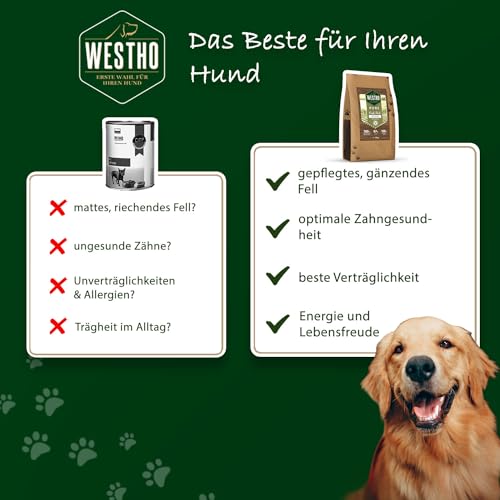 WESTHO Trockenfutter Pure Ente & Reis 12 kg | 67% Ente in Lebensmittelqualität | Getreidefrei | Bei Unverträglichkeiten und Allergien | Für Jede Rasse und Alter geeignet