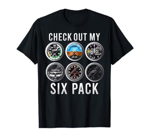 Funny Check Out My Six Pack Airplane Pilot Aviation T-shirt