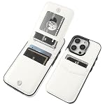 KIHUWEY for iPhone 16 Pro Wallet Case Card Holder Kickstand, White