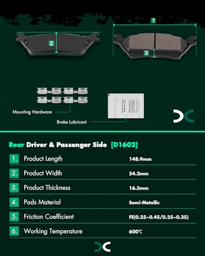 Image of SCITOO D2087 D1602 8PCS Front Ceramic Rear Semi-Metal Brake Pad Sets | Fit For Ford For F-150 2018-2020