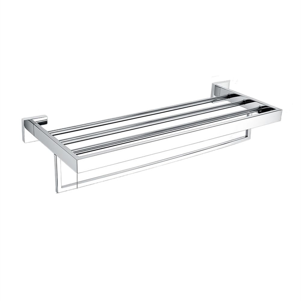 Barre porte-serviettes argentée et accessoires de bain en acier inoxydable durable