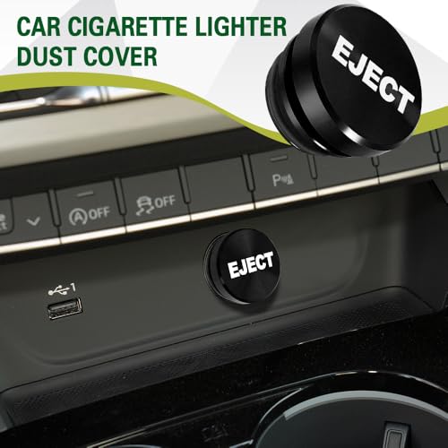 Image of Car Cigarette Lighter Plug Cover, Cigarette Lighter Cap, Aluminum Power Outlet Protective Cover, Waterproof Plug Cap for Auto Boat with Standard 12 Volt Power Source