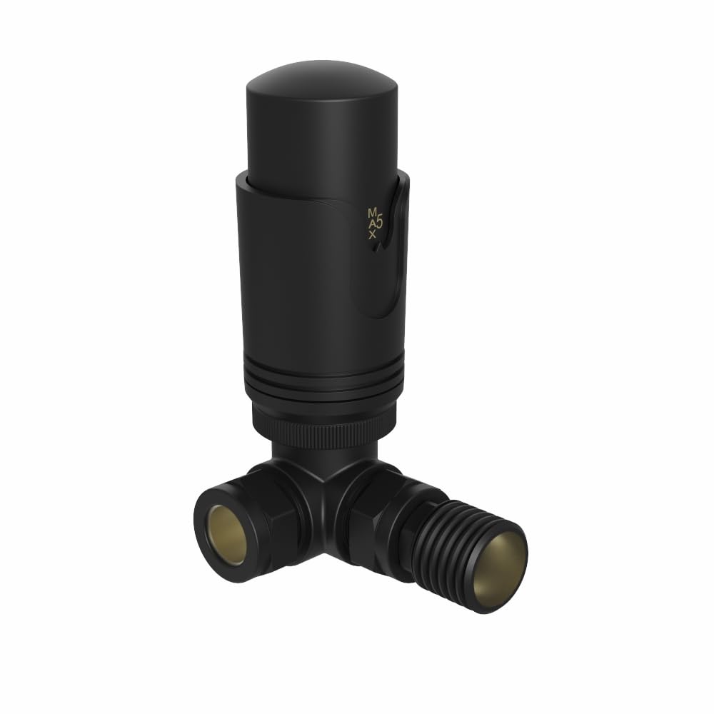Nrg Black Corner Trv Thermostatic Radiator Valves Central Heating Taps