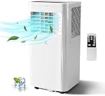 Climatiseur portable 4-en-1 de 10000 BTU, refroidit jusqu'à 450 pi², modes refroidissement, ventilateur, déshumidificateur et sommeil, minuterie 24H, télécommande et kit d'installation pour fenêtre, climatiseur silencieux pour chambre, bureau, dortoir, appartement
