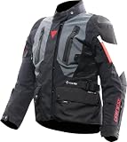 DAINESE Carve Master 4 Gore-Tex Giacca da Moto Impermeabile, Nero/Grigio/Rosso, 54