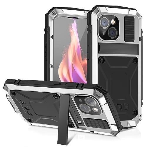 Coque iPhone 15 antichoc 360 avec verre trempé intégré et cordon amovible - Argent