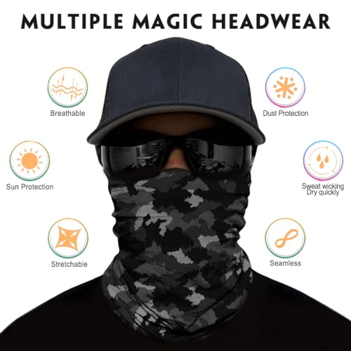 Image of Neck Gaiter for Men Women Headwear Bandana Head Wrap Face Scarf Mask Cover Warmer Balaclava-Seamless & Versatile