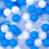 Thenese Ball Pit Balls for Toddlers, 2.15 Inches Summer Water Toy Balls, Thicken Soft Crush Proof PlasticPit Balls BPA Phthalate Free Blue 100 psc