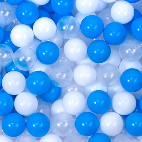 Thenese Ball Pit Balls for Toddlers, 2.15 Inches Summer Water Toy Balls, Thicken Soft Crush Proof PlasticPit Balls BPA Phthalate Free Blue 100 psc