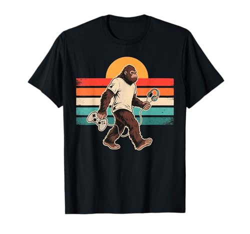 Kids Men Women Sasquatch Bigfoot Gamer Retro Gaming T�V���c