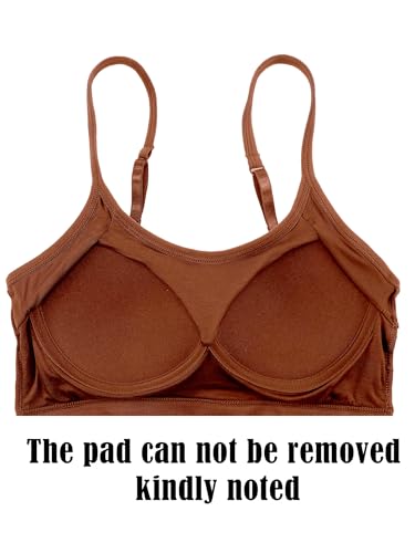Image of Blulu 3 /6 / 12 Pcs Camisole Bra Wireless Padded Cotton Bralette Mini Cami Bras with Adjustable Straps for Women Girls