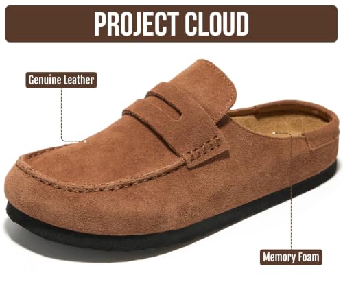 Image of Project Cloud 100% Genuine Leather Clogs for Women Footwear 2026 | Memory Foam Insole Womens Clogs; Non-Slip Outsole Mules for Women Footwear; Lightweight Women's Mules & Clogs Fall Shoes