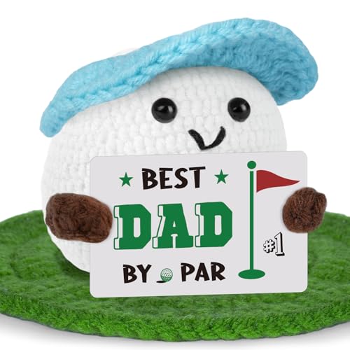 Handmade Best Dad by Par Crochet Golf Gift