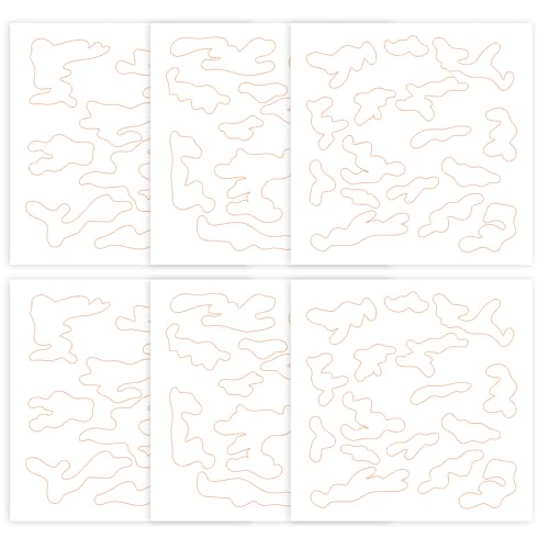 6 Pack Camouflage Adhesive Stencils 3 Unique Camo Patterns Reusable Camo Stickers Military Camouflage Sticky Templates for Gun Rifle Spray Paint Hunting Gear DIY Custom Painting Accessories