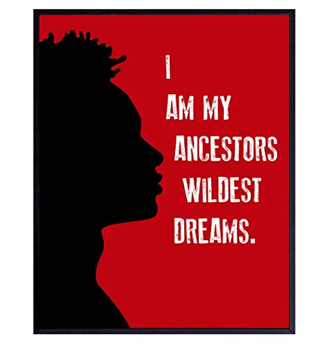 Motivational Black Wall Decor - African American Art - Inspirational Quotes Wall Art for Boys Bedroom, Teens Room, Living Room, Office - Gift for Men, Afro Americans - 8x10 Black Power Poster