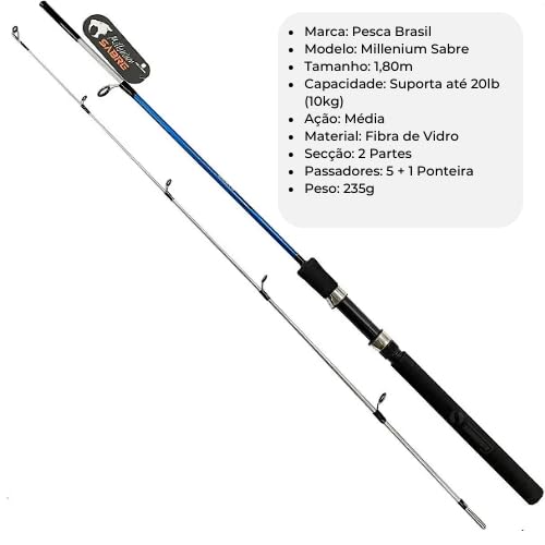 Kit Vara e Molinete Para Pescaria Amadora até 10kg