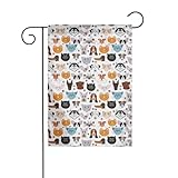 Bandera de jardín de 30,5 x 45,7 cm con dibujos animados WHJSHOP de gatos...