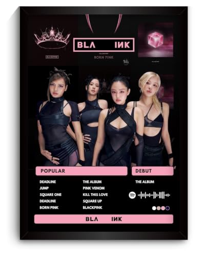 Image of BlackPink Poster | Black Pink Framed A4 Poster | Blackpink Deadline, Jump, Square one, The Album | 31 x 23 cm | Black Pink Sleek Aesthetic Frame for Wall, Room Decor, Gifting, Study Table (F 203)
