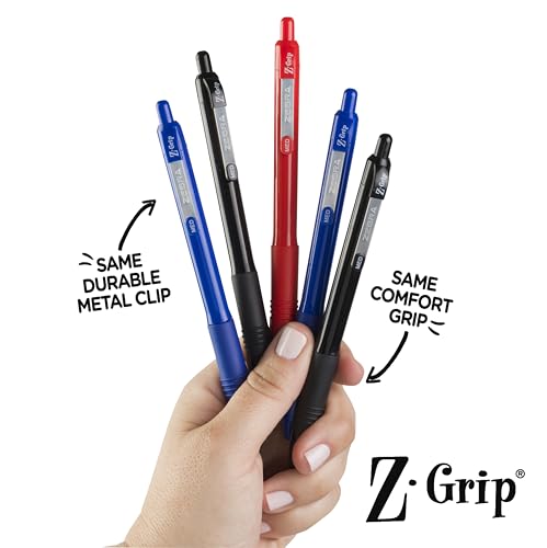 Stylo à bille rétractable recyclé à 68% Zebra Z-Grip avec clip en métal