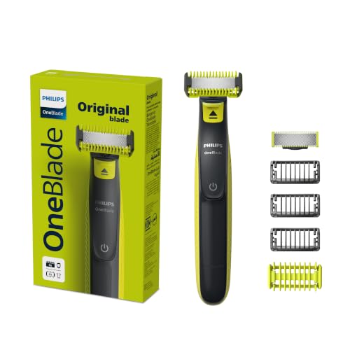 Philips OneBlade Barbeador e Aparador para Rosto & Corpo: Raspa, Apara e Contorna | Tecnologia de Proteção Dupla | Para todos os tipos de pele e barba | À prova d'água | Máquina de Barbear | QP2824