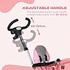 HOMCOM 6 in 1 Trike for Toddler, Baby Push Tricycle Folding Bike with Parent Handle, Reversible Seat, Storage Basket, Canopy, 5-point Safety Harness, for Kids 1-5 Years, Pink #5