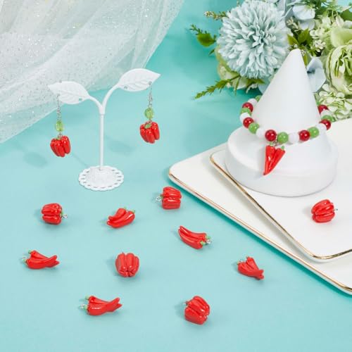 Breloques piment rouge légères en résine pour fabriquer des boucles d'oreilles sans douleur - 4