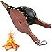 Large Size Fireplace Bellows 19"x 8" Large Wood Air Blower Cast Nozzle for Outdoor Camping BBQ Grill Chimney Hand Bellow Pump Pit Barbeque Fire Tools Accessories with Hanging Strap