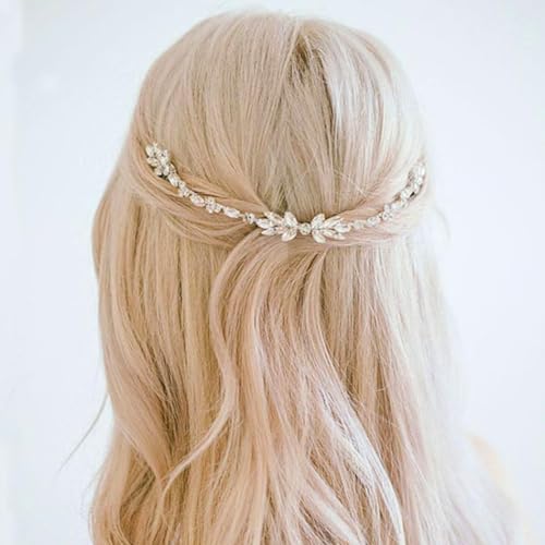 Unicra Accesorios para el cabello para novias, tocados nupciales, peinados, para el cabello, cristal de Wedding (plata)