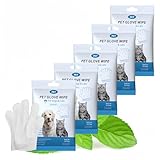 Jerrlin WoWs 5Pack （30Pcs） Pet Water Glove Wipes for Gentle Dog Cat Washing Gloves,No Rinse Wash Mitt for Grooming,Thickened Gloves Wipes with EDI Water, Glycerin, Aloe Extrcat