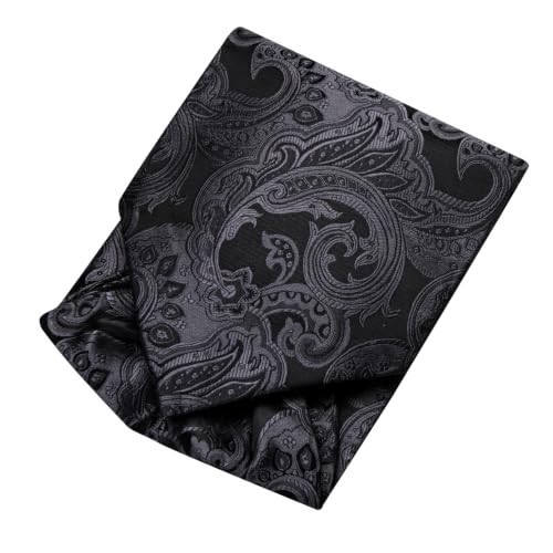 Image of Dubulle Paisley Floral Ascot for Men Self Tie Mens Cravat and Pocket Square Cufflinks Wedding