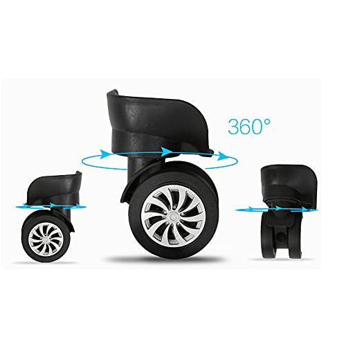 4 stuks vervangende bagagewielen, koffer vervanging zwenkwielen, bagagewielen vervanging, sterk en slijtvast, kan trillingen en lawaai verminderen, geschikt voor de meeste koffers, Trolleys - Image 6