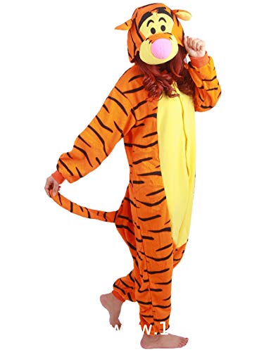 LACOLOCA Tiger Animal Adult Onesie Unisex One-Piece Cosplay Costume Pajamas For Men Women Tiger L
