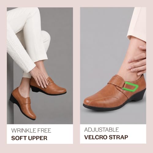 Image of FAUSTO Women's Outdoor Fashion Hook and Loop Platform Heel Wedges