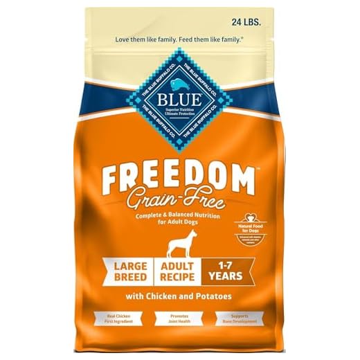 Blue Buffalo Freedom Grain-Free Large Breed Dry Dog Food, Supports Joint Health & Mobility, Made in the USA with Natural Ingredients, Chicken & Potatoes, 24-lb Bag