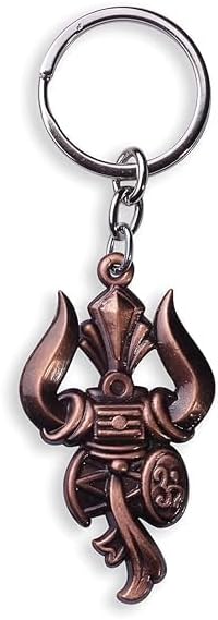 Metal Lord Shiva Trishul Rudraksha Damru Keychain Keyring Car, Bike, Home, Office, Gift Keychain For Men & Women (Pack of 2) by The Great Indian Store