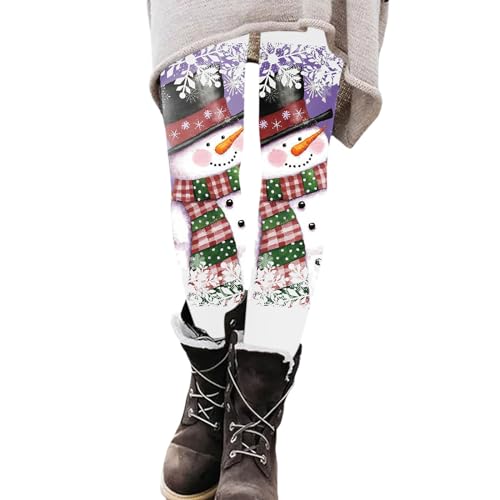 Leggings deportivos para mujer, informales, con estampado navideño, con diseño festivo, para mujeres activas, actividades de ocio deportivas, morado, M