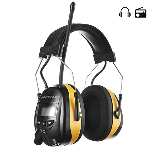 PROTEAR Digital AM FM Radio Headphones, Electronic Ear Protection Noise Reduction Safety Ear