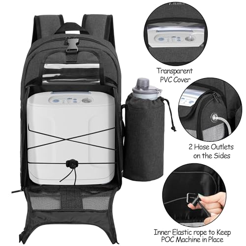 CURMIO Portable Oxygen Concentrator Backpack, POC Carrying Bag Compatible for Inogen, OxyGo and Caire Units, Bag Only