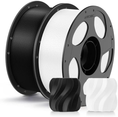 ANYCUBIC PLA+ Filament 1.75mm, PLA Plus, Hohe Zähigkeit, 2KG Schwarz Weiß | Hohe Schlagfestigkeit, Für den Druck funktionaler Bauteile, Einfach zu drucken, Maßgenauigkeit +/-0,02mm