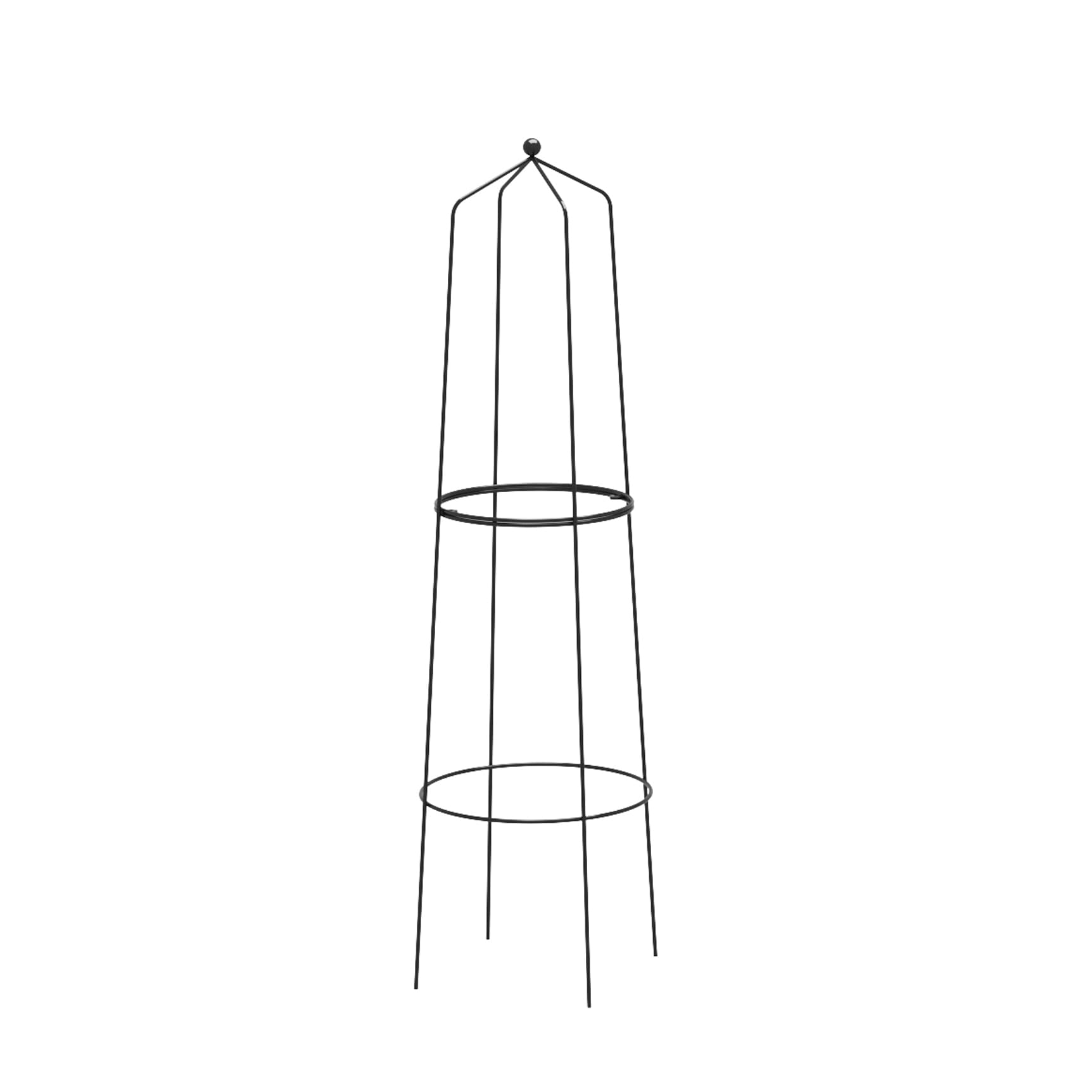 Support pour plantes KOMET P227A en acier massif noir de 115 cm pour aménagement extérieur
