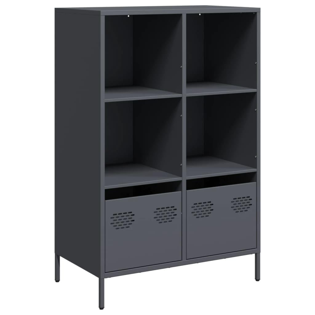 Armadio alto in metallo, colore antracite, 68 x 39 x 103,5 cm