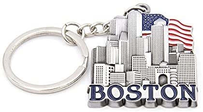 Boston Skyline Flag Key Chain