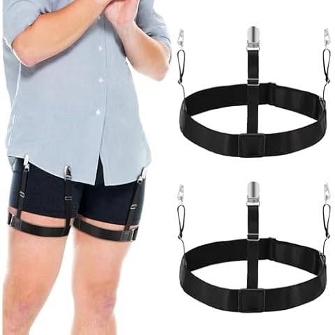 Luyena Shirt Stays,2 Pcs Black Adjustable Holder Straps For Men And Women,Keeps You Tucked All Day Cover
