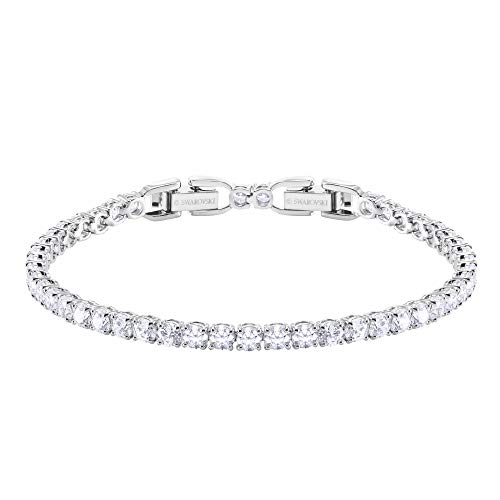 Product Image of the Swarovski Tennis Deluxe Collection Women's Tennis Bracelet, Sparkling Clear Crystals with Rhodium Plated Band