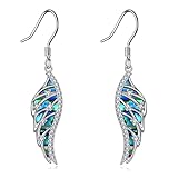 ❤️ URONE Design ❤️ Die Engel Flügel Schmuck sind mit Engelsflügel, Abalone Schale und kubischem Zirkon entworfen. Schönheit, elegant und anmutig. Engelsflügel ist ein Symbol für Stärke, Mut und Motivation, Flügel Ohrringe passen für jeden Anlass wie täglich zu Hause und im Büro.