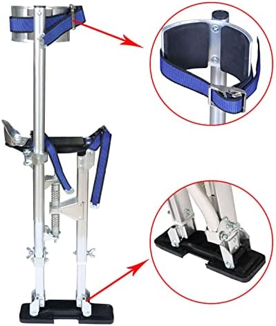 Drywall Stilts 24-40Inch Adjustable Aluminum Tool Stilt for Painter or Cleaning Silver